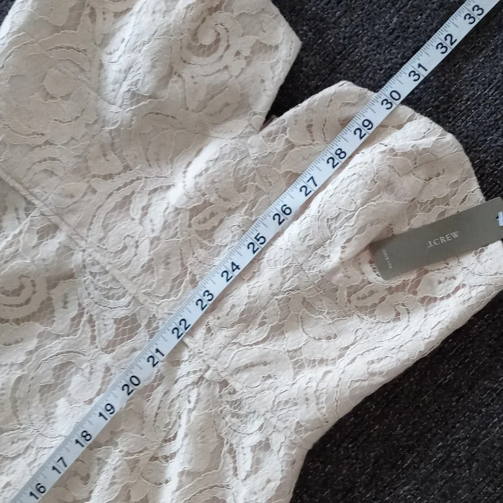 🆕️ 🍾J. Crew🍾 - Champagne "Leavers Lace" Strapless Cathleen Sheath Dress - Picture 12 of 12